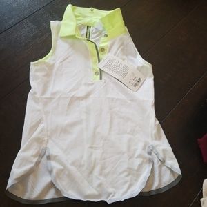 Ivivva white Match driver tennis tank 8 NWT white